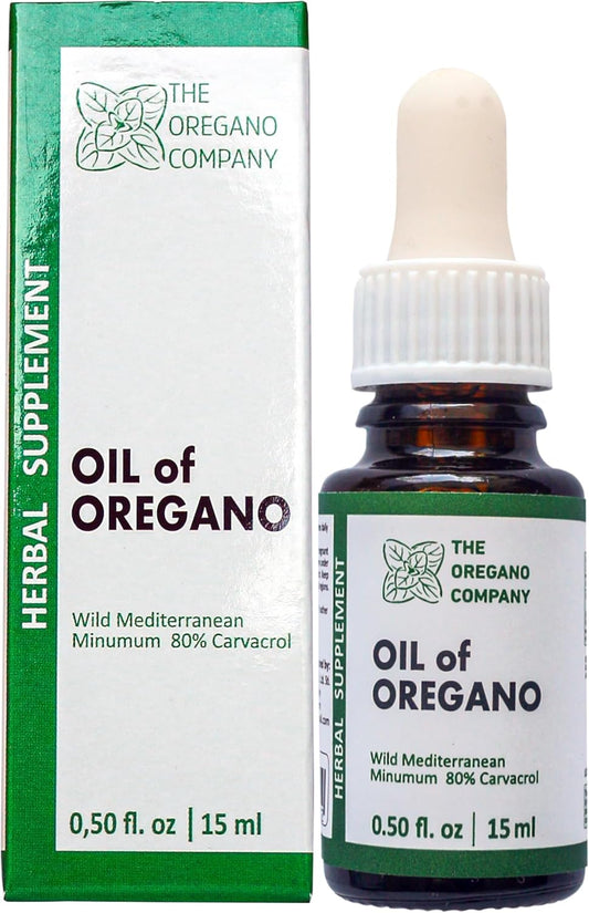 0.50 fl. oz Liquid Oregano Oil Drops - High Carvacrol Potency, Vegan & Vegetarian, Edible Food Grade Supplement