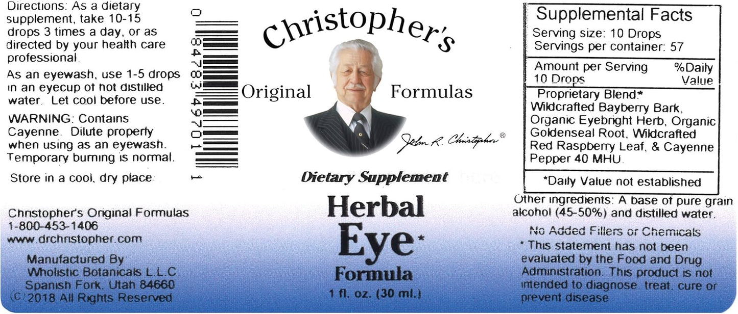 1 fl oz Christopher's Original Formulas Herbal Eyebright - Organic Eye Health Supplement