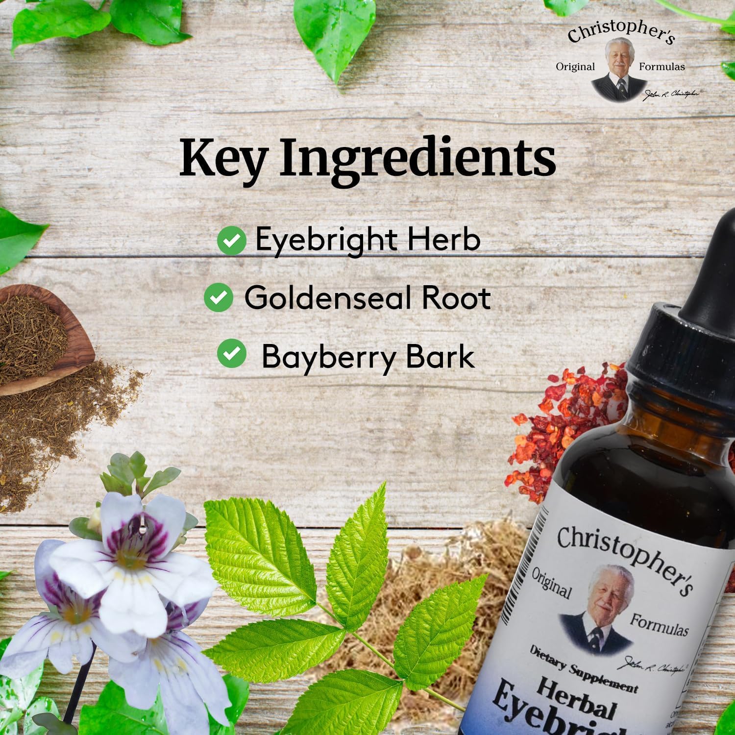 1 fl oz Christopher's Original Formulas Herbal Eyebright - Organic Eye Health Supplement
