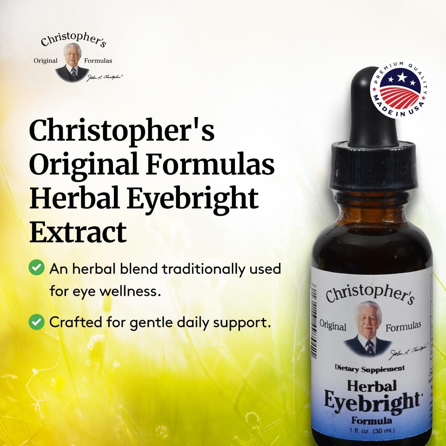 1 fl oz Christopher's Original Formulas Herbal Eyebright - Organic Eye Health Supplement