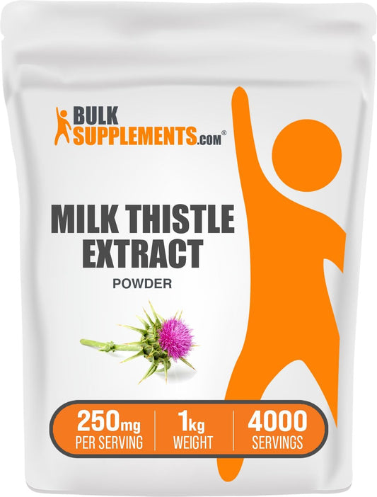 1 Kilogram Milk Thistle Extract Powder for Liver Support - Silymarin Supplement for Dogs - Fatty Liver Cleanse Supplement