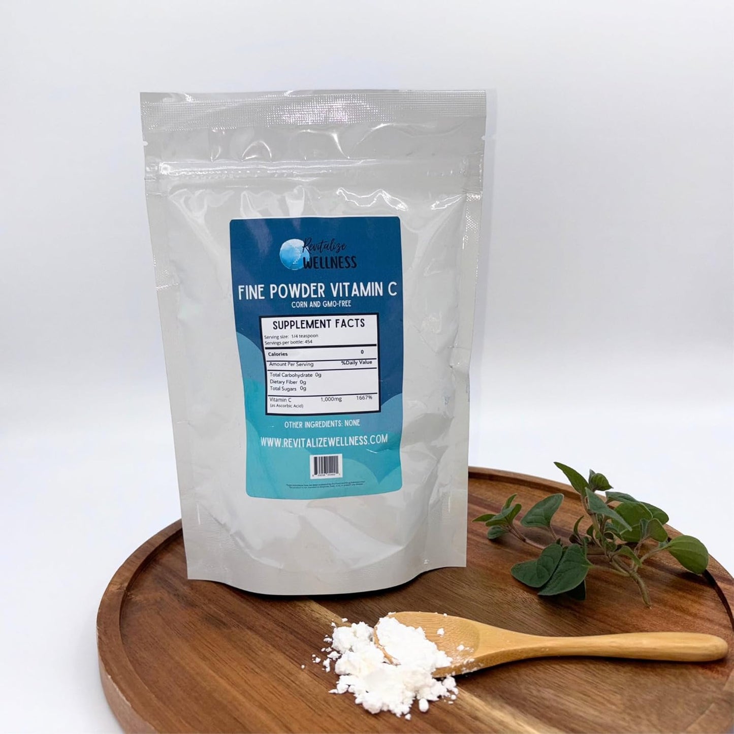 1 lb. Bag of Fine Powder Vitamin C as Ascorbic Acid + Organic Allergy Defense Wellness Bundle