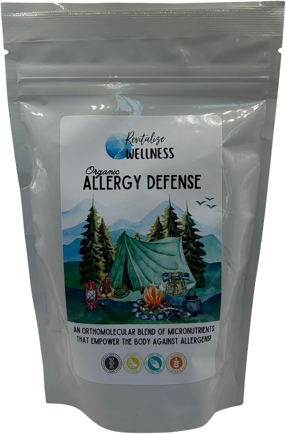 1 lb. Bag of Fine Powder Vitamin C as Ascorbic Acid + Organic Allergy Defense Wellness Bundle