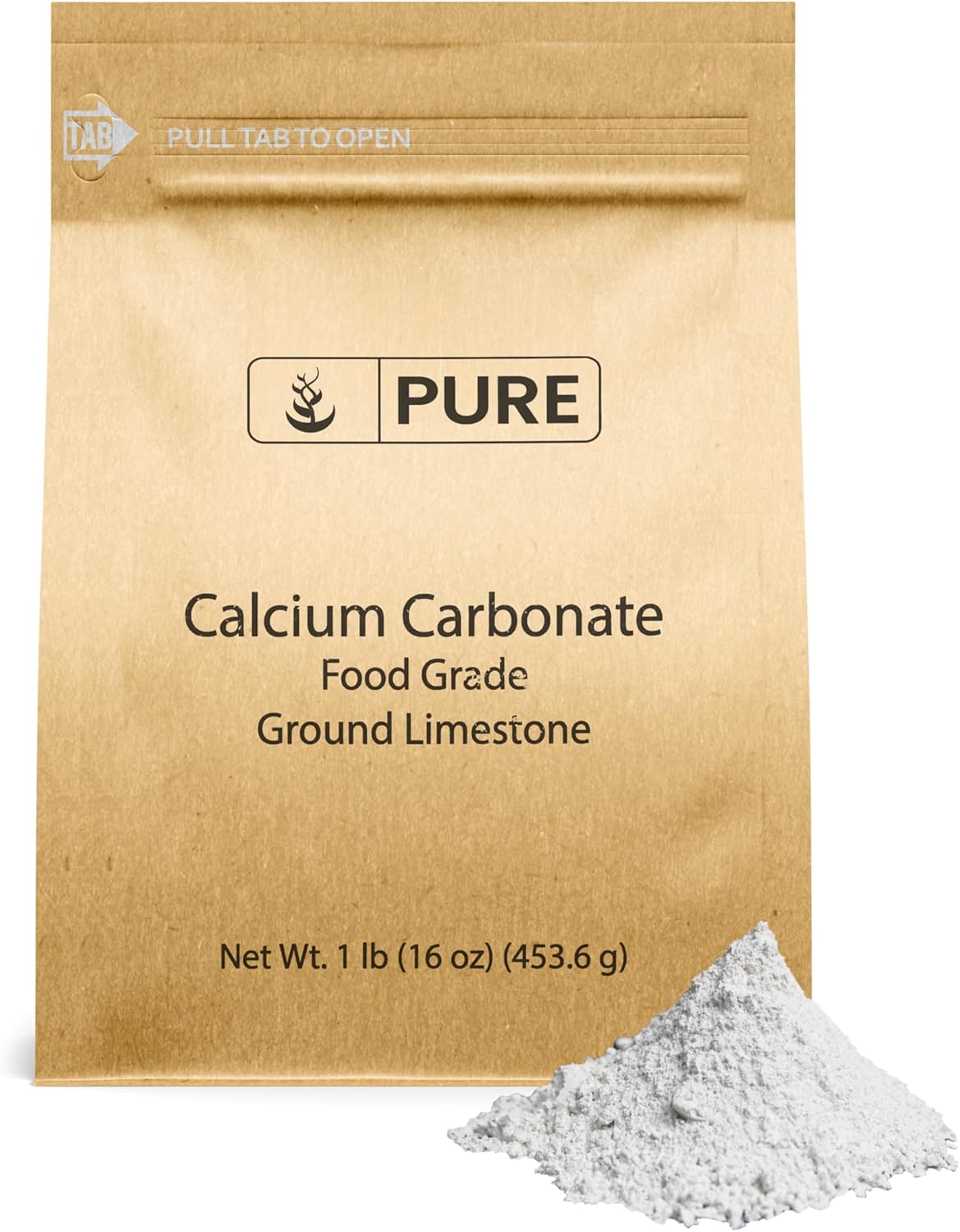 1 lb Calcium Carbonate Dietary Supplement and Food Preservative with Pure Original Ingredients - Acid Neutralizer