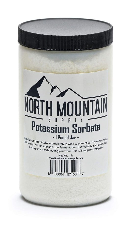 1 lb Jar of Food Grade Potassium Sorbate Stabilizer by North Mountain Supply