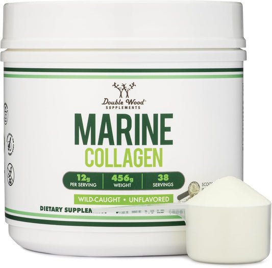 1 LB Marine Collagen Powder - Wildcaught, Unflavored, Quick Dissolve Peptides - Scoop Included, No Fillers - 38 Servings