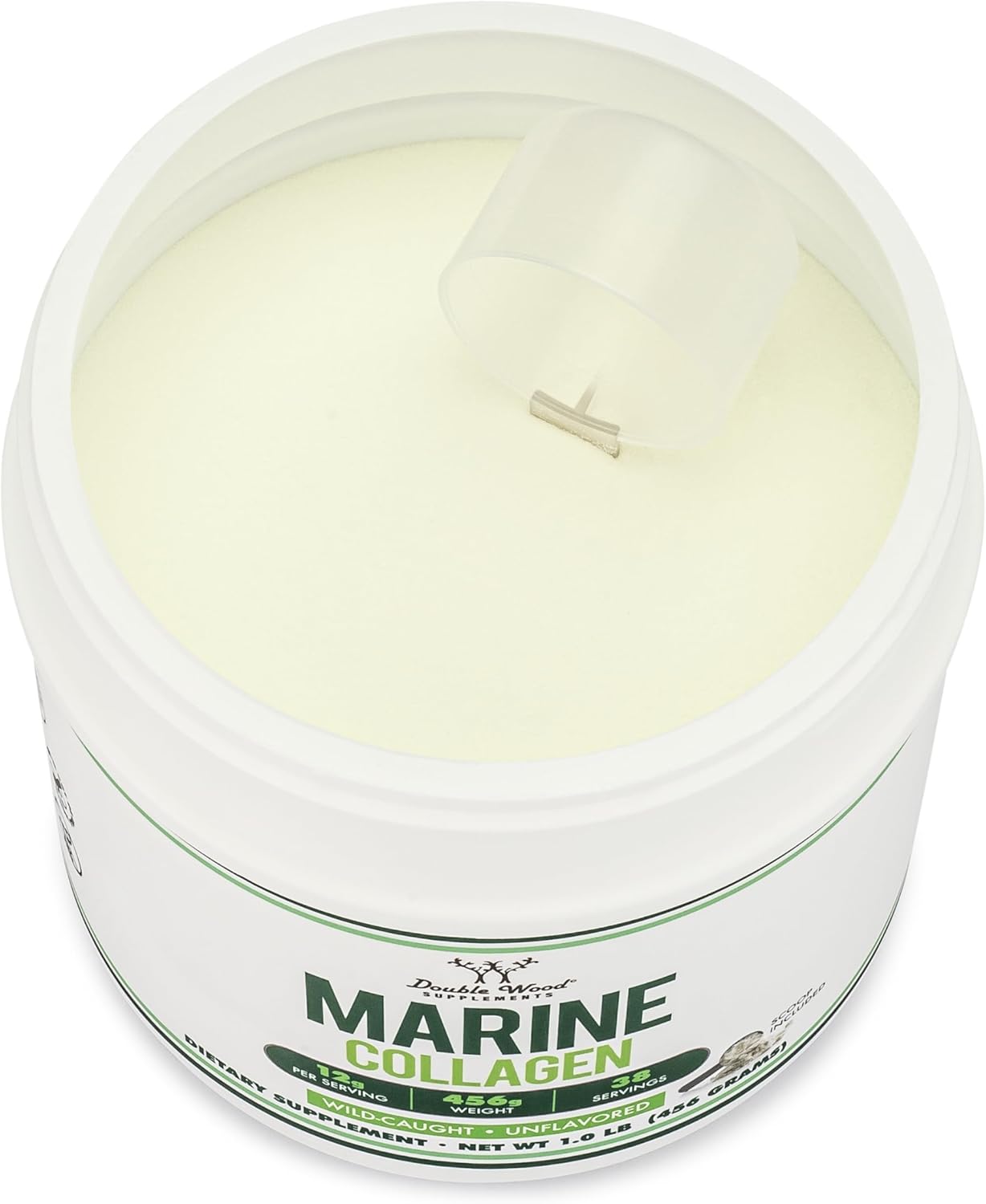 1 LB Marine Collagen Powder - Wildcaught, Unflavored, Quick Dissolve Peptides - Scoop Included, No Fillers - 38 Servings