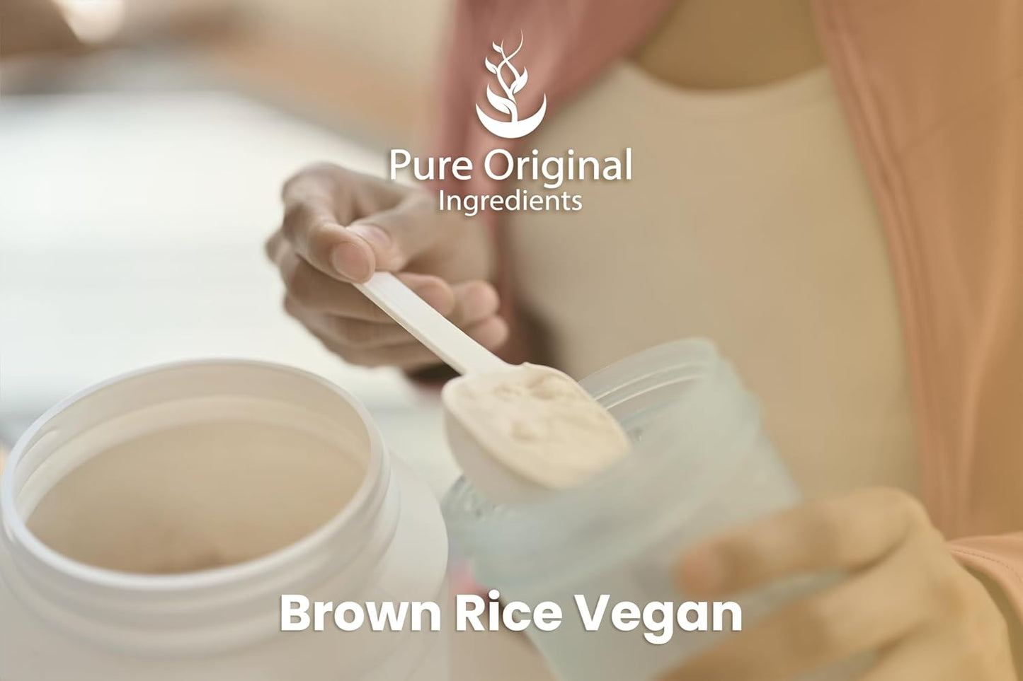1 lb Organic Brown Rice Vegan Protein Powder - Pure Ingredients, Sprouted, Gluten Free for Shakes & Smoothies