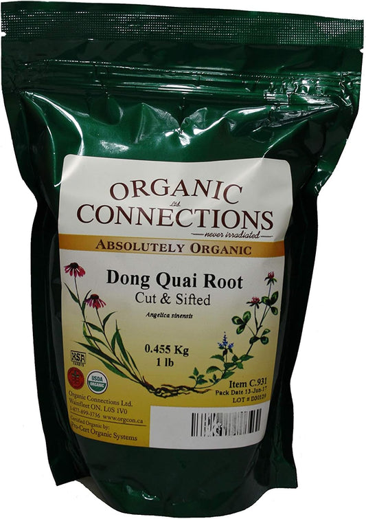 1 lb Organic Dong Quai Root, Cut and Sifted by Organic Connections Ltd.