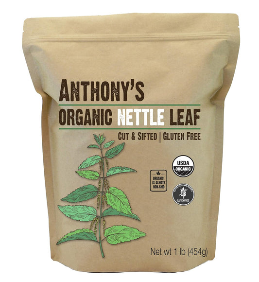 1 lb Organic Nettle Leaf - Gluten Free, Non GMO, Cut & Sifted, Non Irradiated, Keto Friendly by Anthony