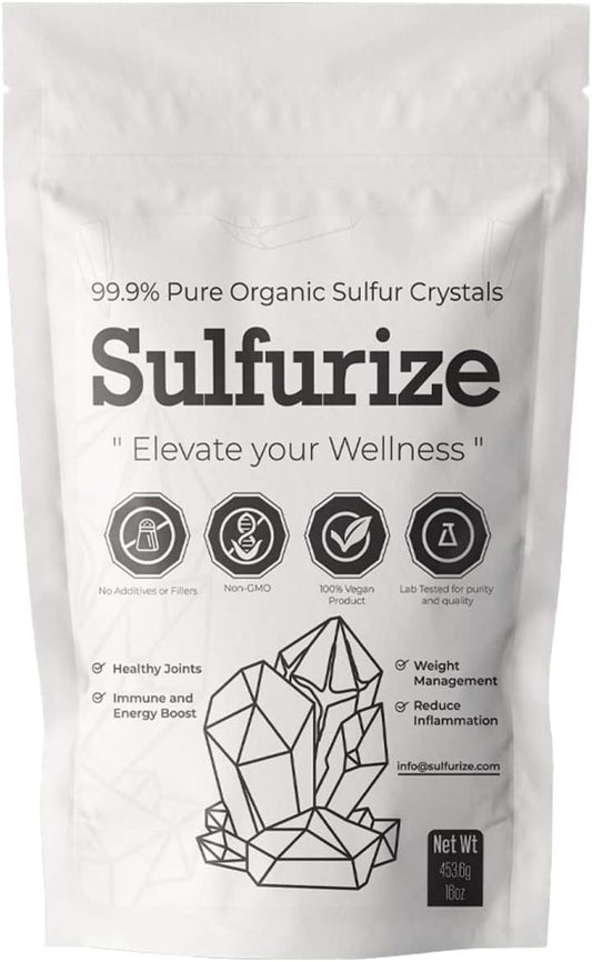 1 LB Pack of Premium Organic Sulfur Crystals - 99.9% Pure MSM Supplement