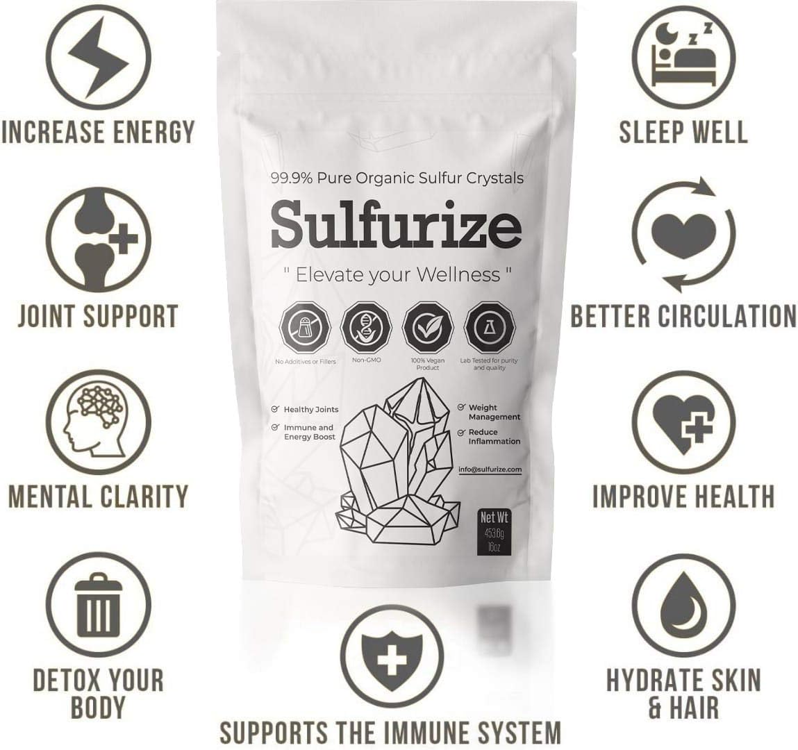 1 LB Pack of Premium Organic Sulfur Crystals - 99.9% Pure MSM Supplement