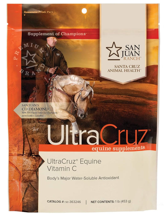 1 lb UltraCruz Equine Vitamin C Powder Supplement for Horses - Provides 50 Day Supply