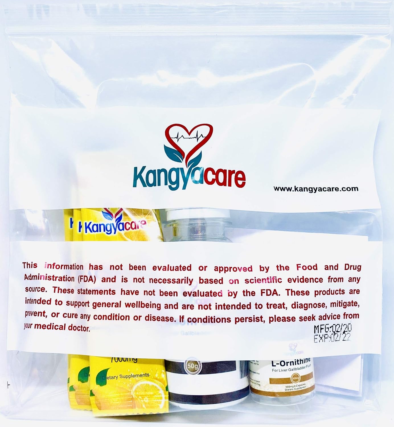 1-Night Liver and Gallbladder Cleanse for Detoxifying Liver, Gallbladder, and Bile Duct Tract & Colon - Kangyacare Liver Gallbladder Flush