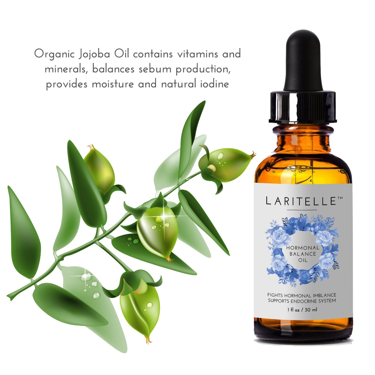 1 oz Laritelle Organic Hormonal Balance & Thyroid Support Treatment | Fights Hormonal Imbalance, Supports Endocrine System | Normalizes Thyroid Hormonal Imbalances | Rejuvenating, Age-Defying Formula
