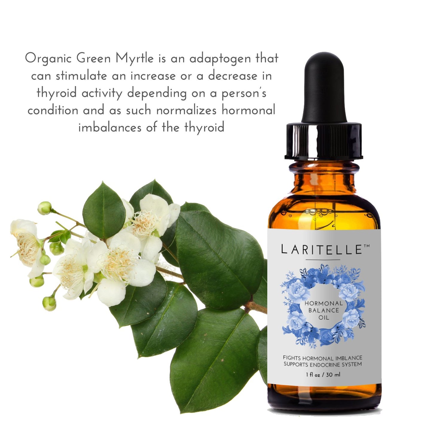 1 oz Laritelle Organic Hormonal Balance & Thyroid Support Treatment | Fights Hormonal Imbalance, Supports Endocrine System | Normalizes Thyroid Hormonal Imbalances | Rejuvenating, Age-Defying Formula