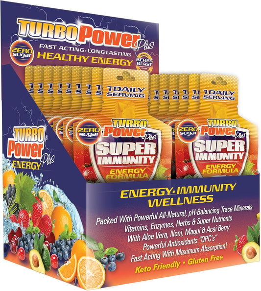 1 Oz Turbo Power Plus Immune Support Energy Formula with 17 Antioxidants, 47 Vitamins, Enzymes, D3, A, C, Zinc, Trace Minerals
