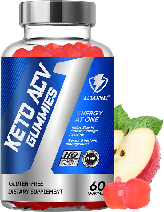 1 Pack of EAONE Advanced Keto ACV Gummies with 2000mg - Includes ACV, B6, B12, and Folate - Keto Gummy Supplement for Women and Men