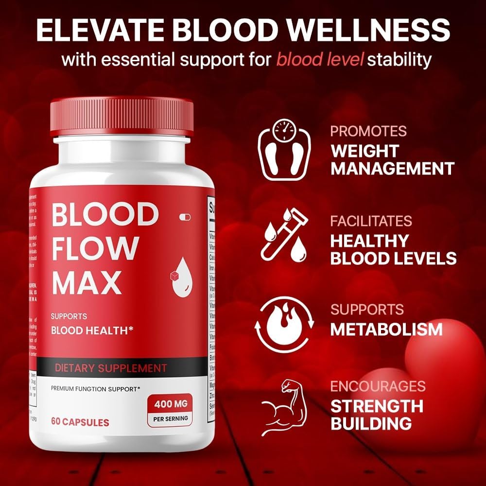 1 Pack of SPRESSO Blood Flow Max Capsules - Advanced Formula for Healthy Blood Circulation - Maximum Strength Supplement - All Natural Vitamin Pills for Overall Wellness