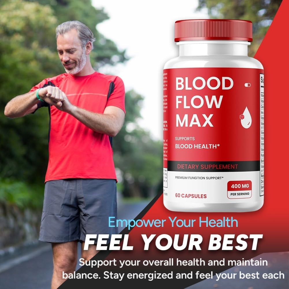 1 Pack of SPRESSO Blood Flow Max Capsules - Advanced Formula for Healthy Blood Circulation - Maximum Strength Supplement - All Natural Vitamin Pills for Overall Wellness