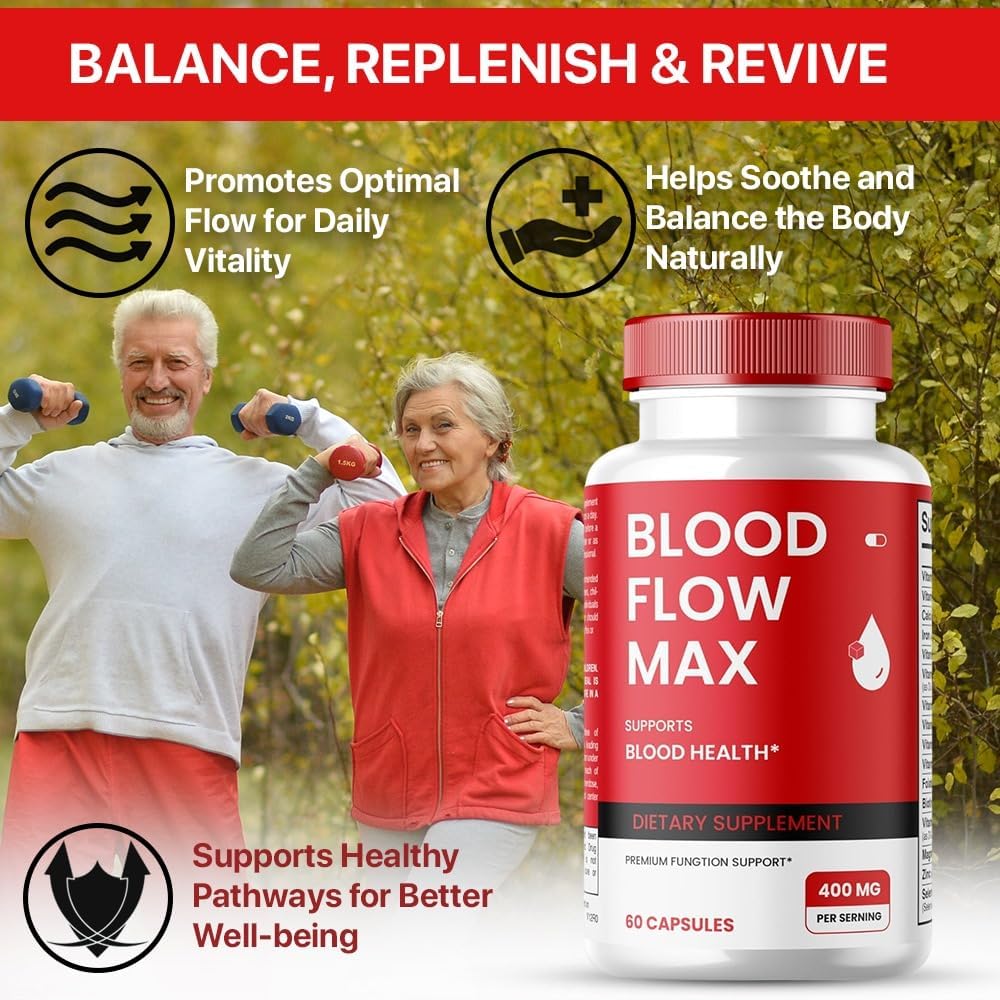 1 Pack of SPRESSO Blood Flow Max Capsules - Advanced Formula for Healthy Blood Circulation - Maximum Strength Supplement - All Natural Vitamin Pills for Overall Wellness