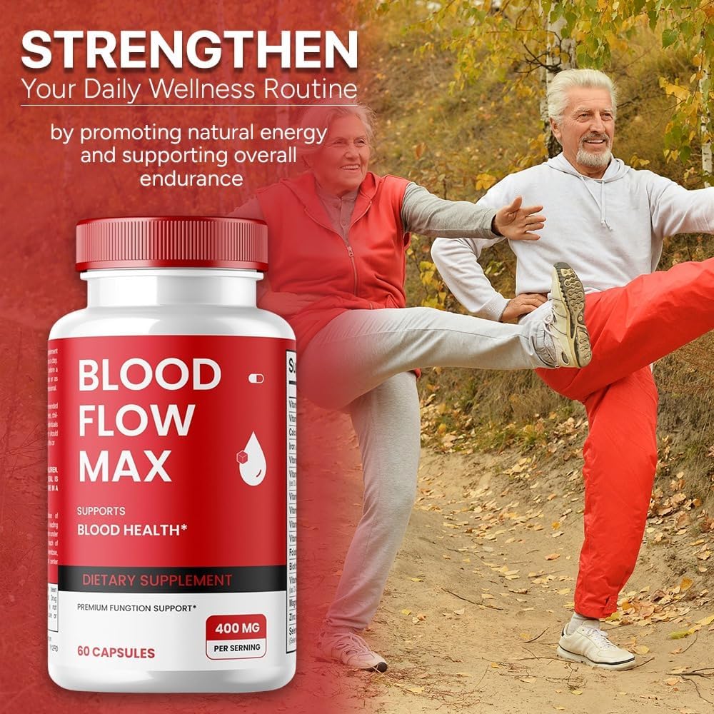 1 Pack of SPRESSO Blood Flow Max Capsules - Advanced Formula for Healthy Blood Circulation - Maximum Strength Supplement - All Natural Vitamin Pills for Overall Wellness