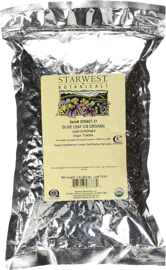1 Pound of Starwest Botanicals Olive Leaf Cut and Sifted - Premium Quality Herbal Supplement