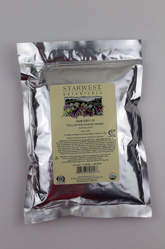 1 Pound of Starwest Botanicals Organic Psyllium Seed Powder for Natural Digestive Health
