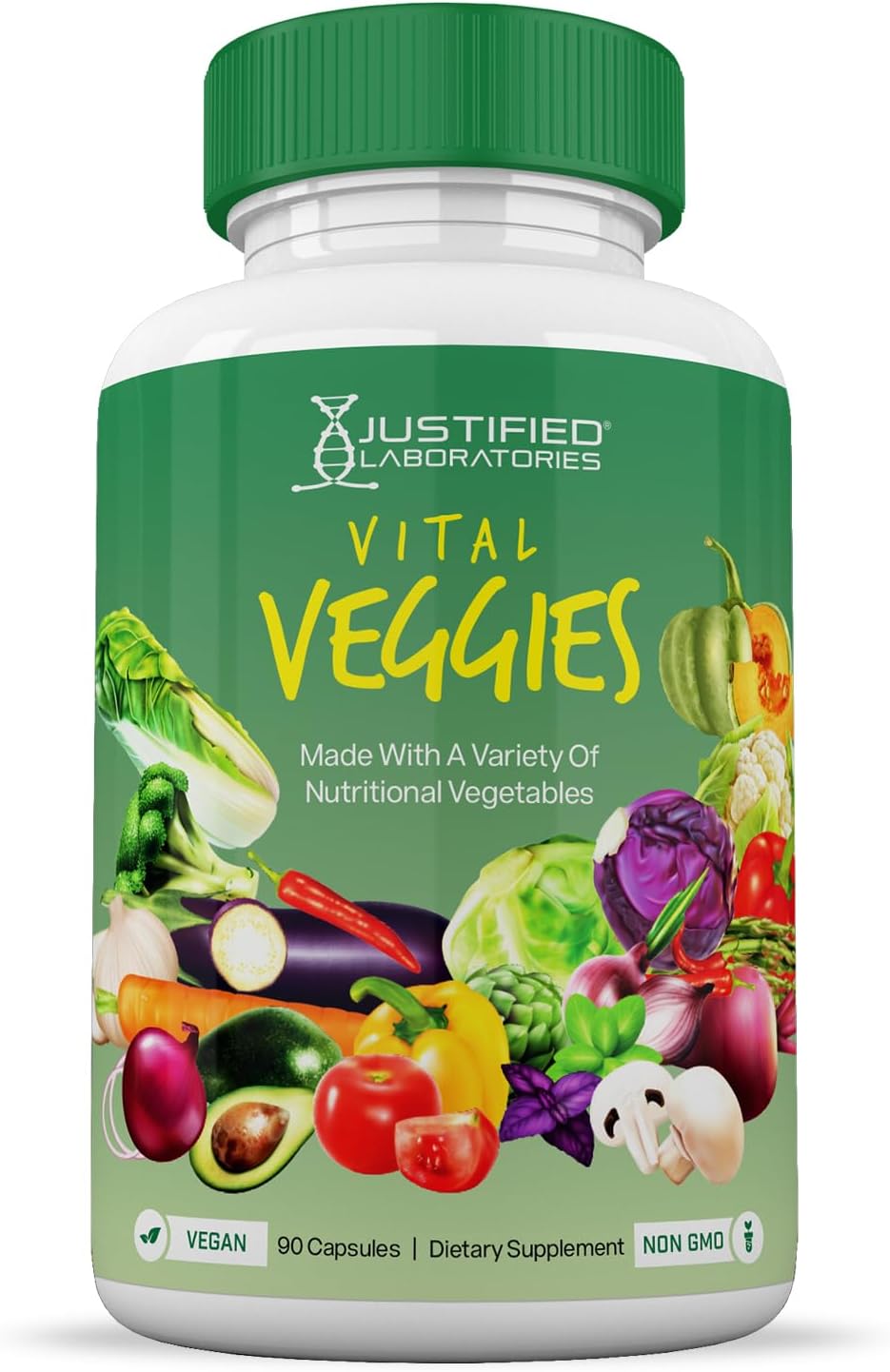 10 Bottles of Vital Fruits and Veggies Supplement - Red & Green Superfoods, 900 Veggie Capsules, Non GMO - Vegan Friendly by Justified Laboratories