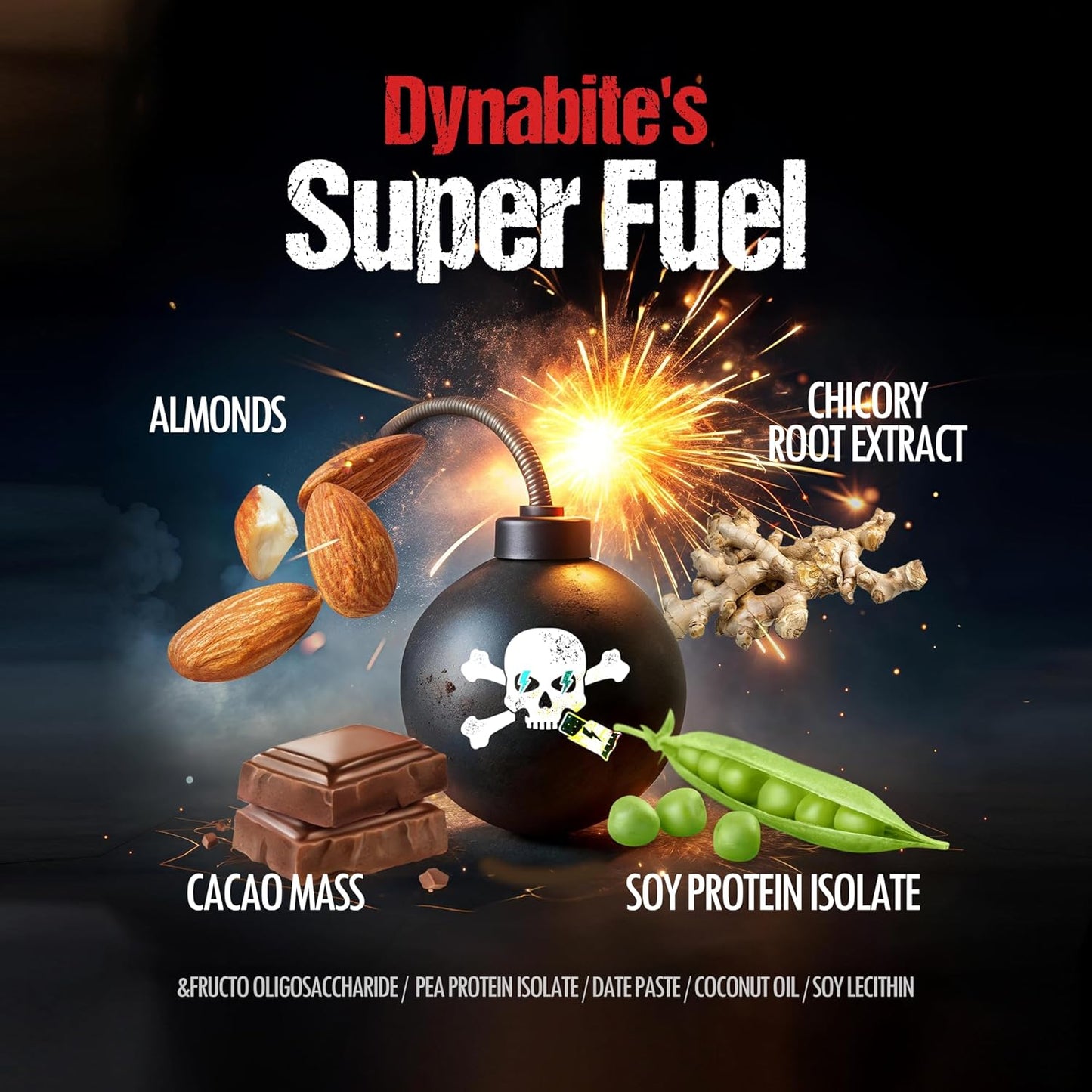 10 Count DYNABITE Premium Energy Bars in Chocolate - Low Carb, Plant-Based, Gluten-Free, Zero Sugar High Protein Snacks