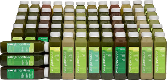 10-Day Lower Sugar Detox Cleanse - Boost Digestion, Eliminate Bloating & Detox Gut, Colon, Liver - 47g Protein Daily - Non-GMO Plant-Based Juices