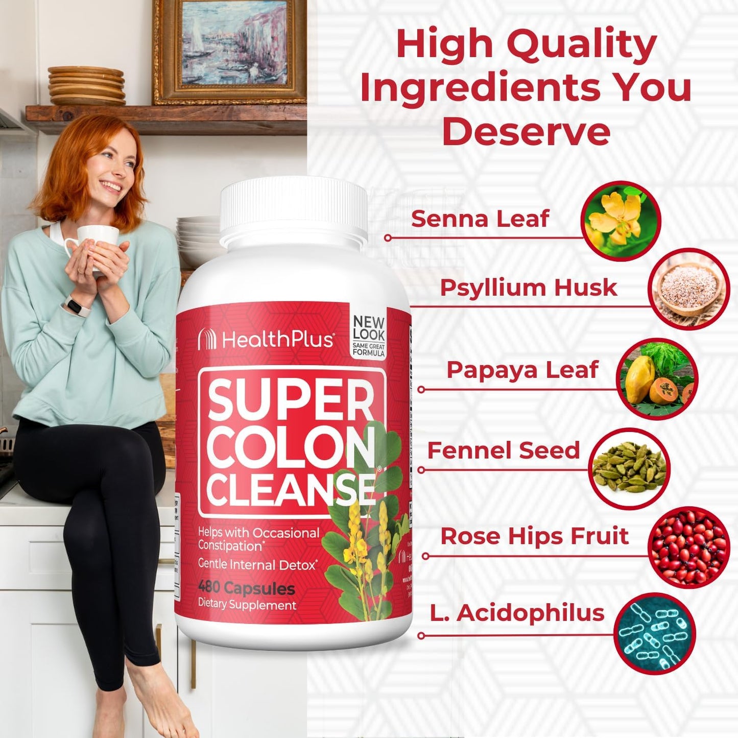 10-Day Super Colon Cleanse Detox with 480 Capsules - Pack of 12 Cleanse Treatments