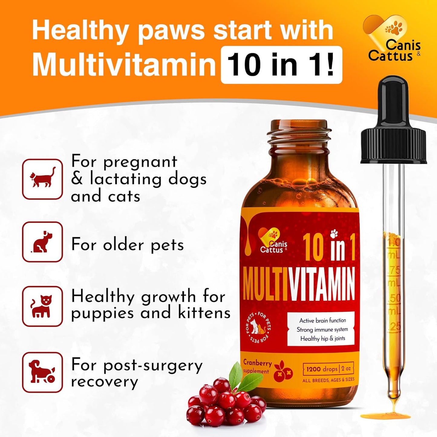 10-in-1 Canis&Cattus Cat Multivitamin & Dog Supplements Bundle