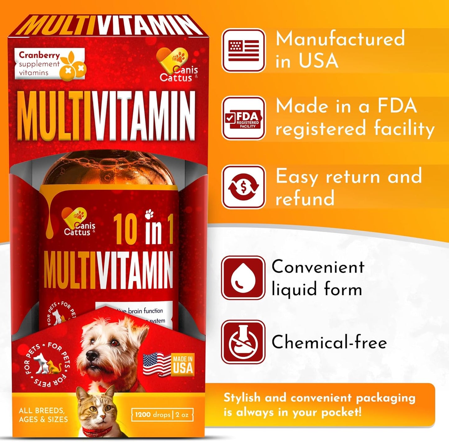 10-in-1 Canis&Cattus Cat Multivitamin & Dog Supplements Bundle