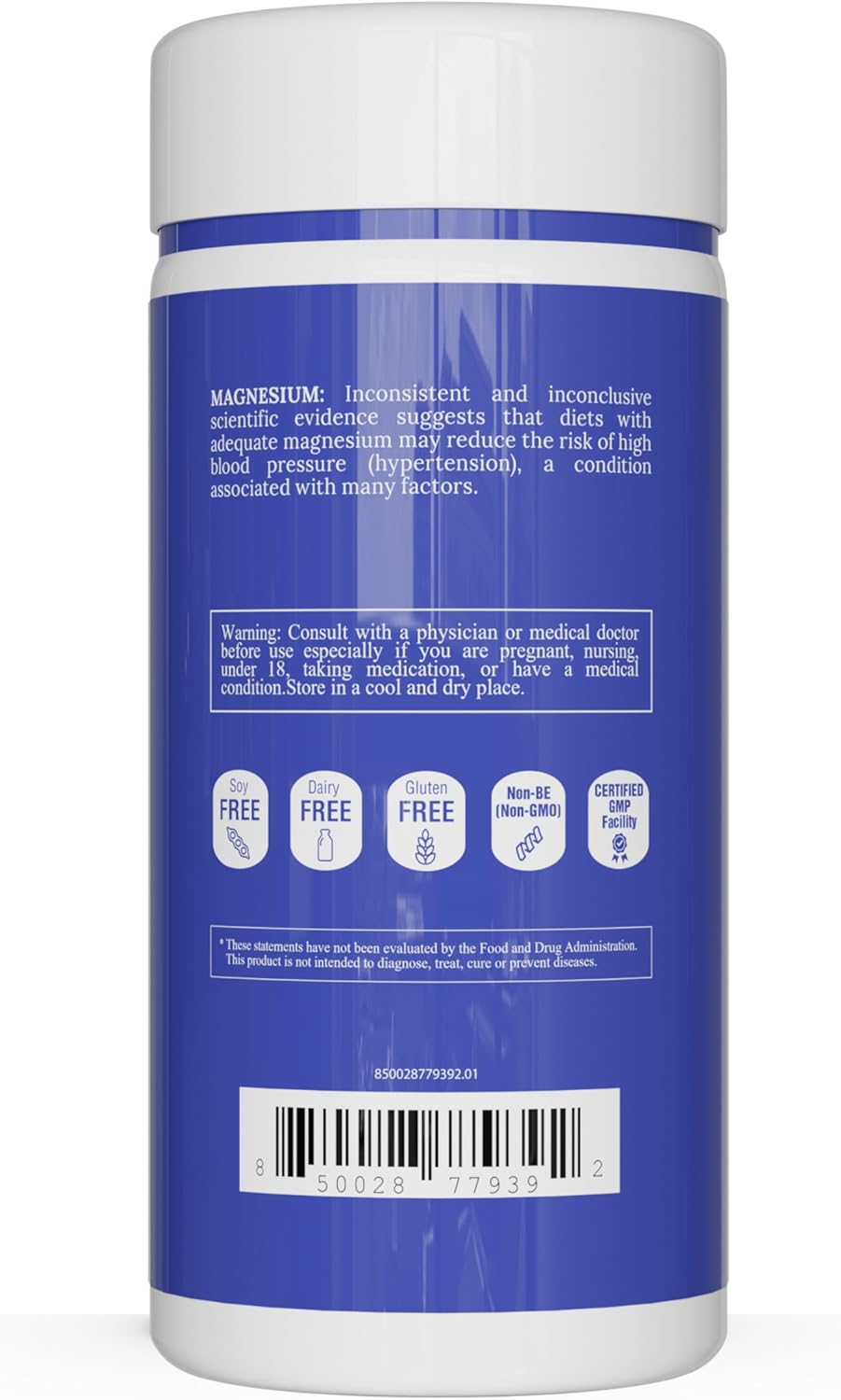 10-in-1 Full Spectrum Magnesium Complex Supplement with Glycinate, Citrate, Taurate, Malate, Carbonate, Oxide - 240 Vegan Capsules