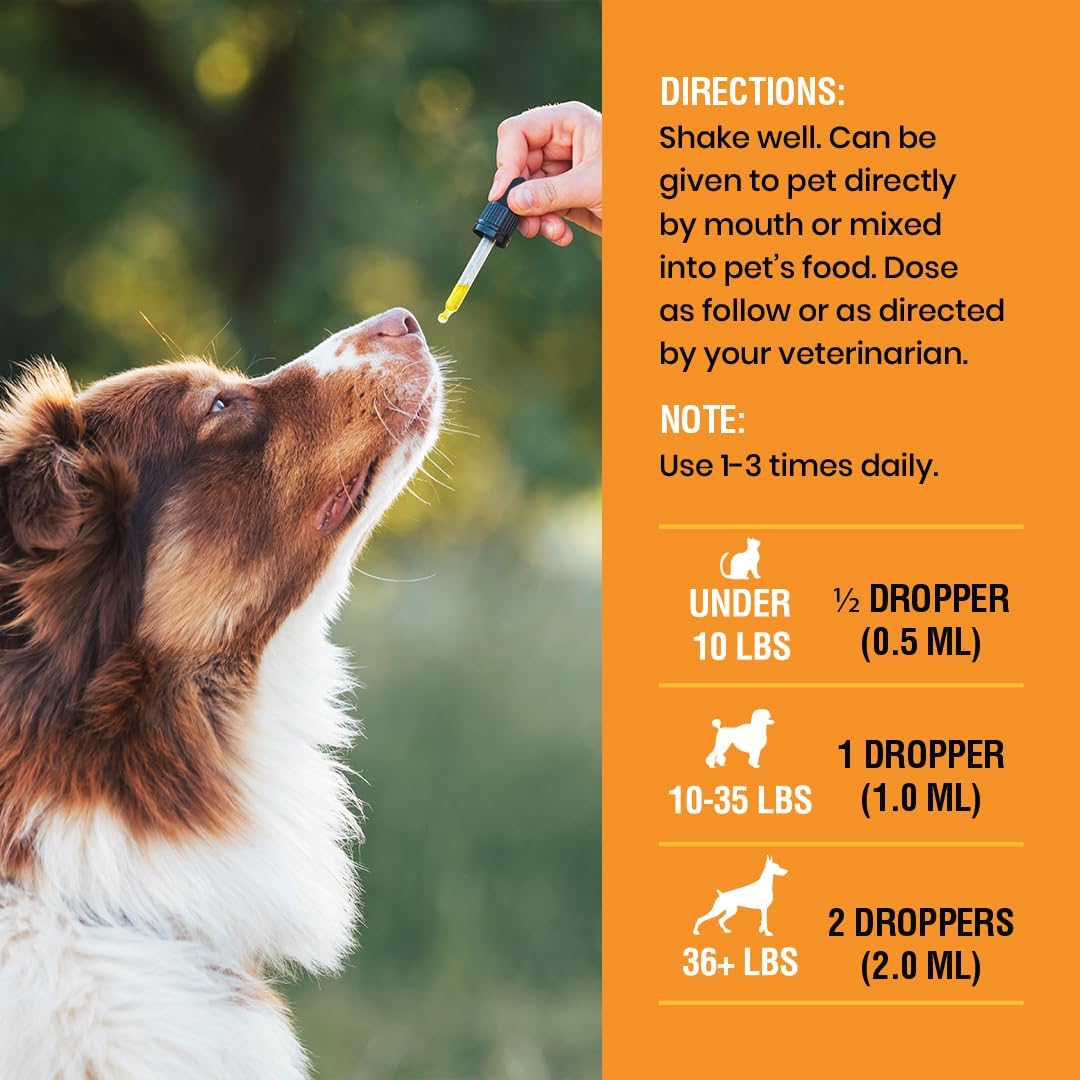 10-in-1 Liquid Multivitamin for Dogs and Cats with Glucosamine & Cranberry - 2 oz Bottle