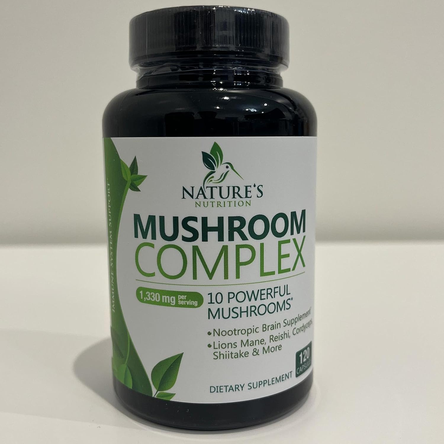 10-in-1 Mushroom Complex Supplement Capsules for Memory and Focus - Lions Mane, Turkey Tail, Reishi, Chaga, Cordyceps - Nootropic Brain Support - 120 Capsules