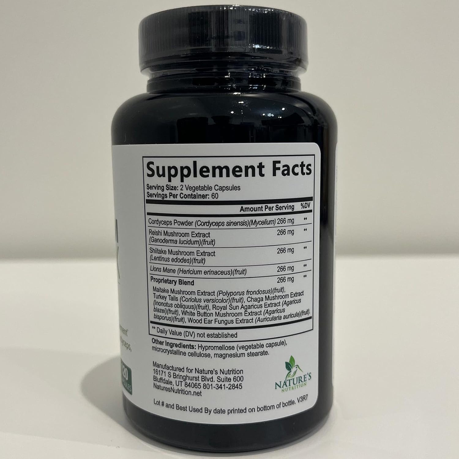 10-in-1 Mushroom Complex Supplement Capsules for Memory and Focus - Lions Mane, Turkey Tail, Reishi, Chaga, Cordyceps - Nootropic Brain Support - 120 Capsules