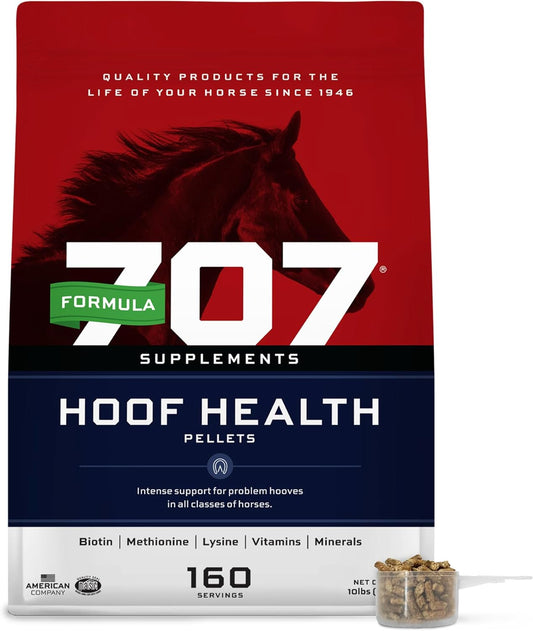 10 lb Bag of Formula 707 Hoof Health Equine Supplement - 160 Servings with Biotin, Amino Acids, and Minerals for Healthy Horse Hooves