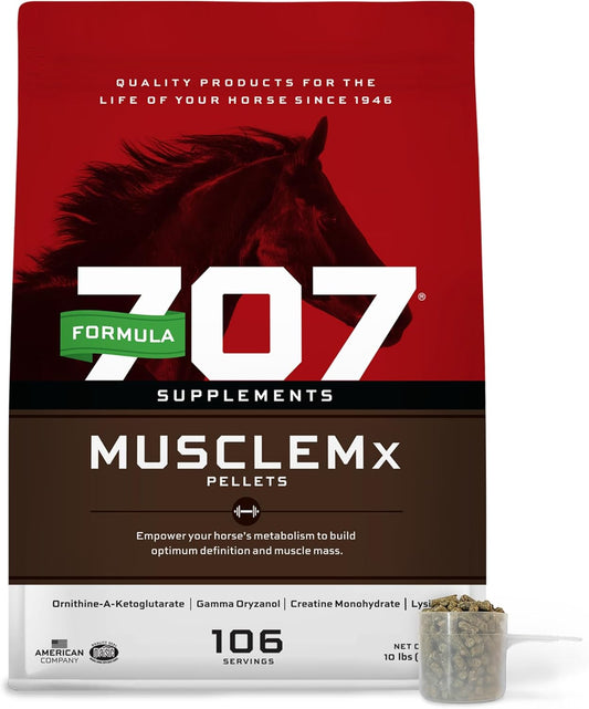 10 lb Bag of Formula 707 MuscleMx Equine Supplement for Conditioning and Muscle Building in Horses with Lysine, Gamma Oryzanol, Creatine & OKG