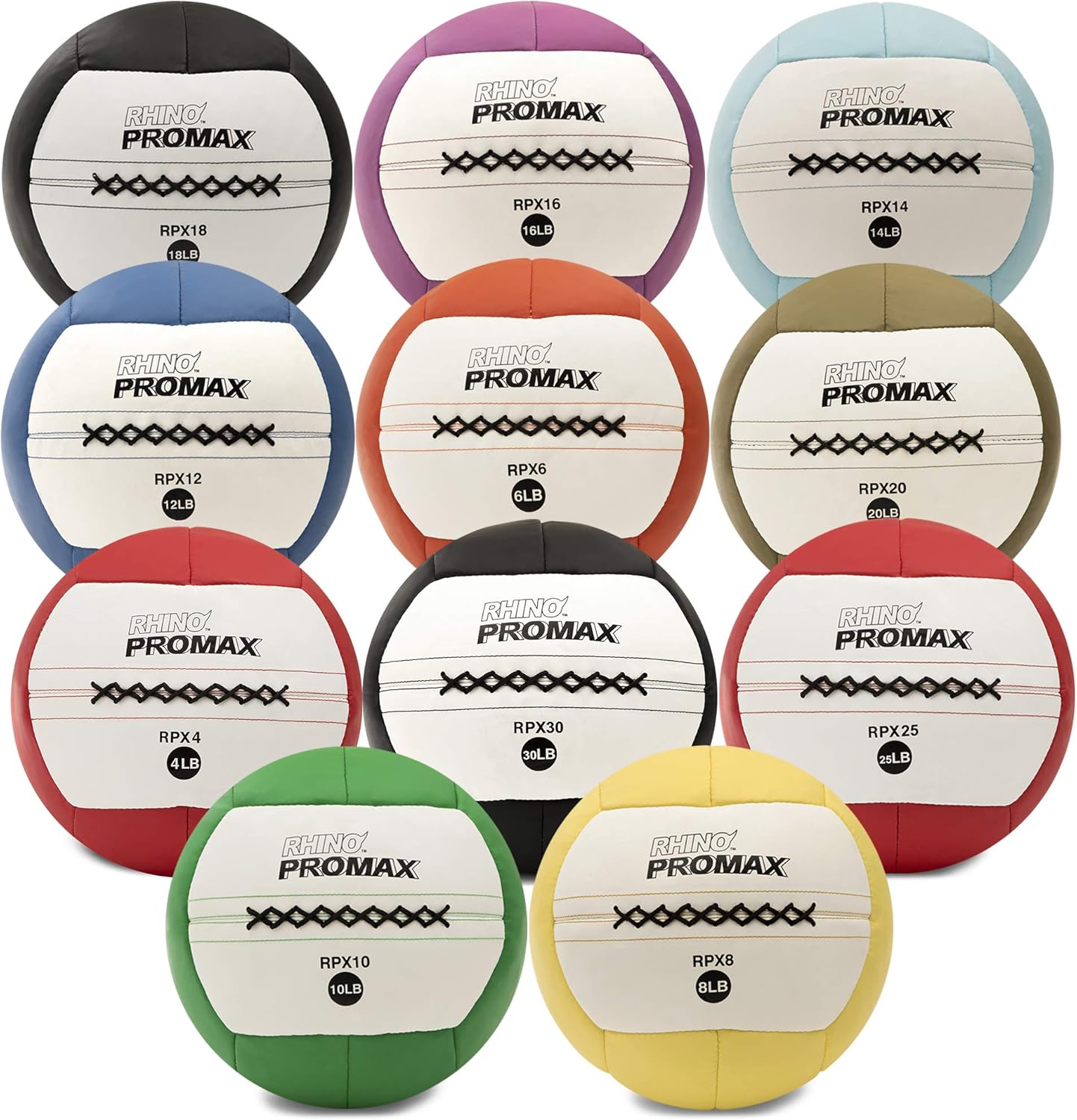 10 lb Champion Sports Rhino Promax Slam Ball - Soft Shell with Non-Slip Grip for Weightlifting, Plyometrics, Cross Training, & Home Gym