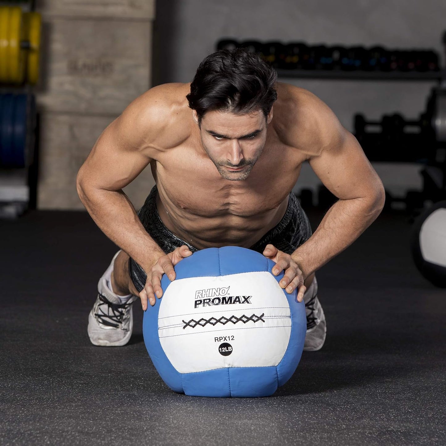 10 lb Champion Sports Rhino Promax Slam Ball - Soft Shell with Non-Slip Grip for Weightlifting, Plyometrics, Cross Training, & Home Gym