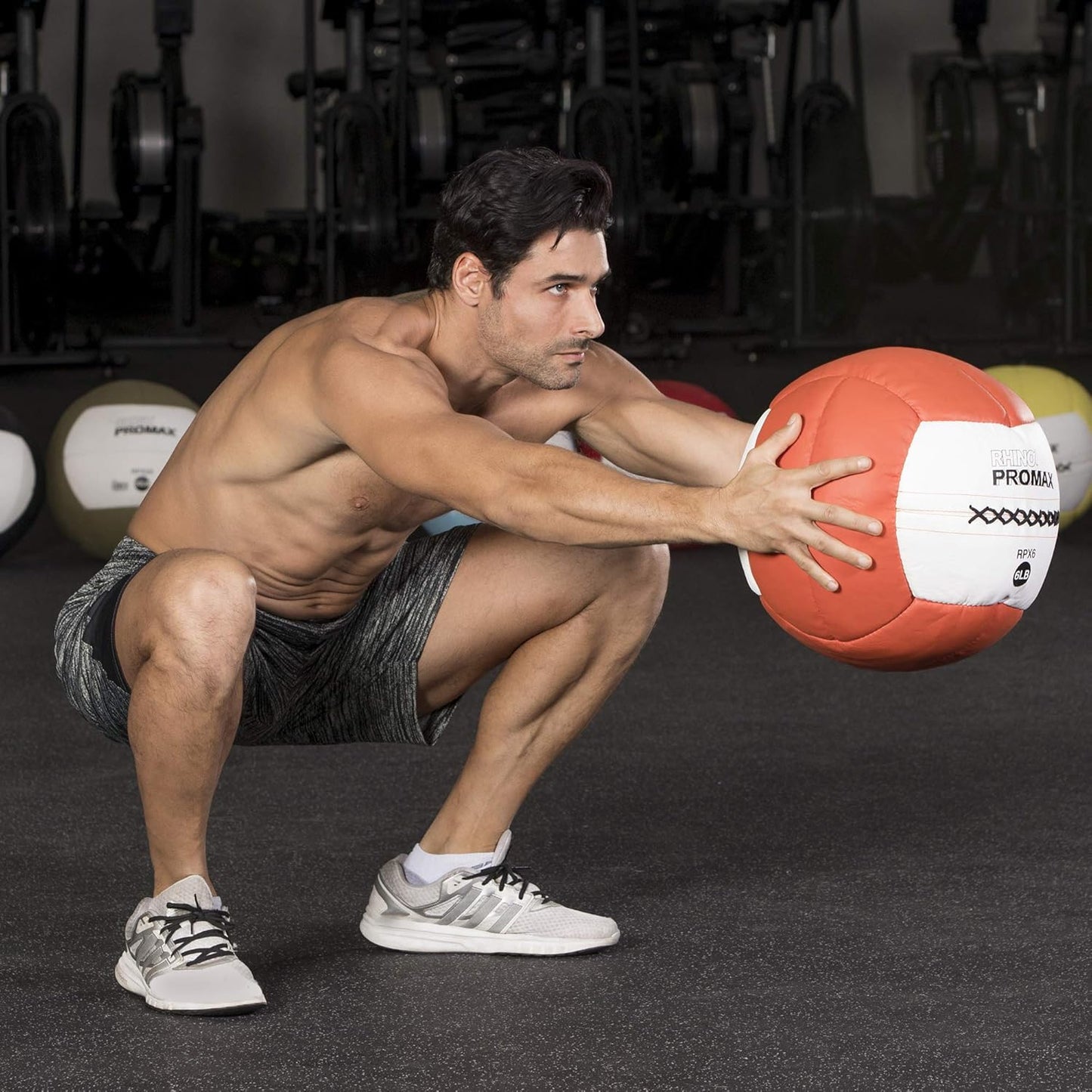 10 lb Champion Sports Rhino Promax Slam Ball - Soft Shell with Non-Slip Grip for Weightlifting, Plyometrics, Cross Training, & Home Gym