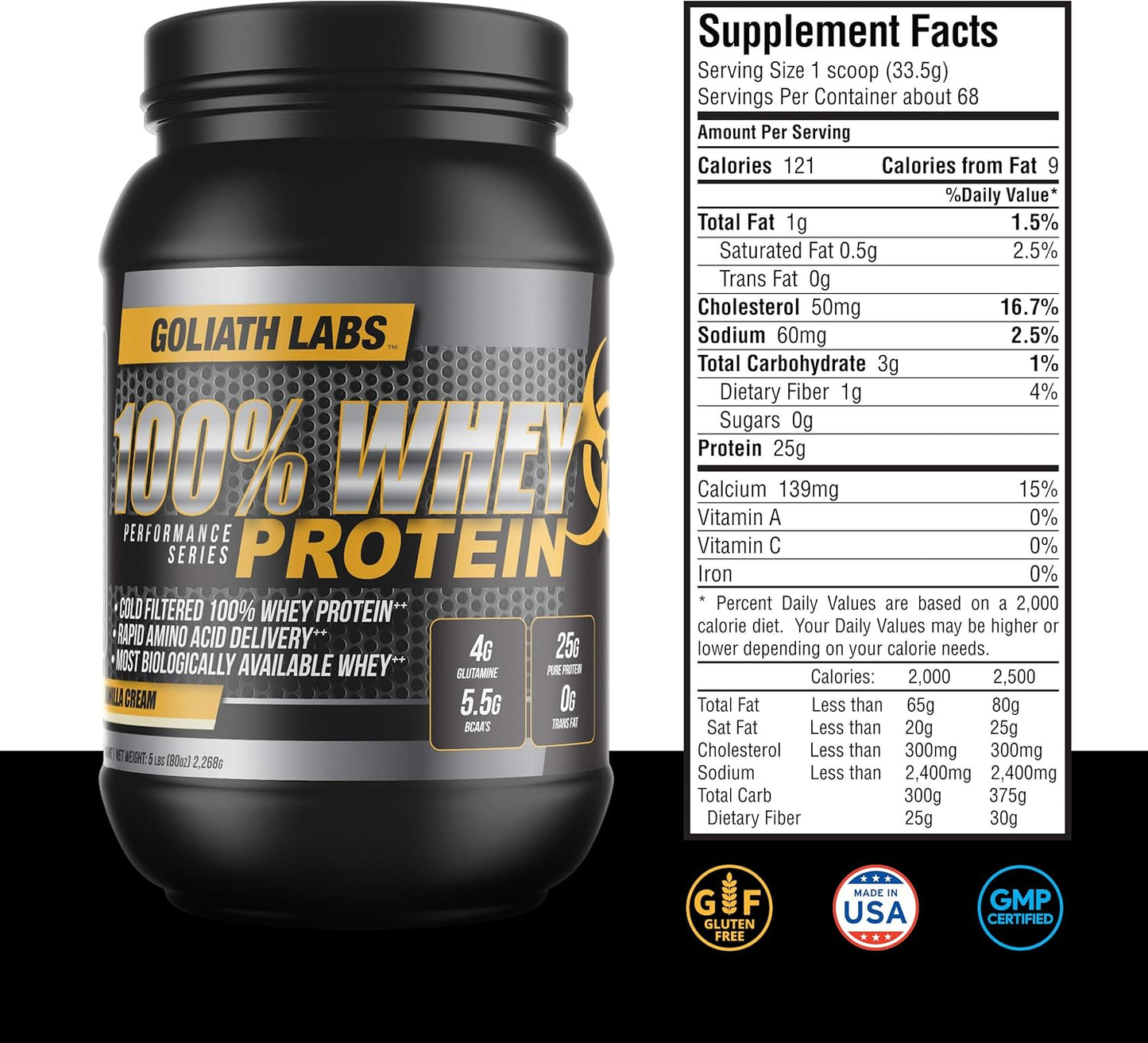 10 lb Goliath Labs Whey Protein Powder in Peanut Butter-Chocolate Flavor