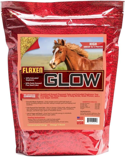 10 lb Horse Guard Glow Supplement for Weight Gain, Coat Improvement, and Condition Boost with Omega-3's