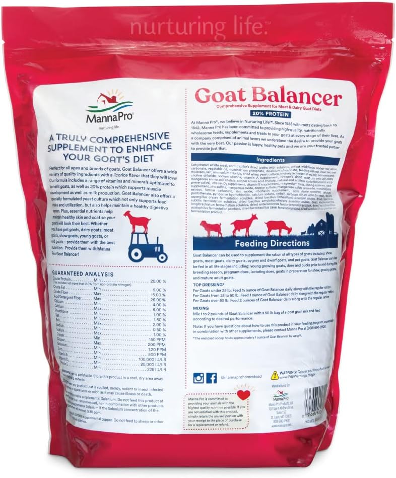 10 lb Manna Pro Goat Balancer Supplement for Optimal Health and Nutrition