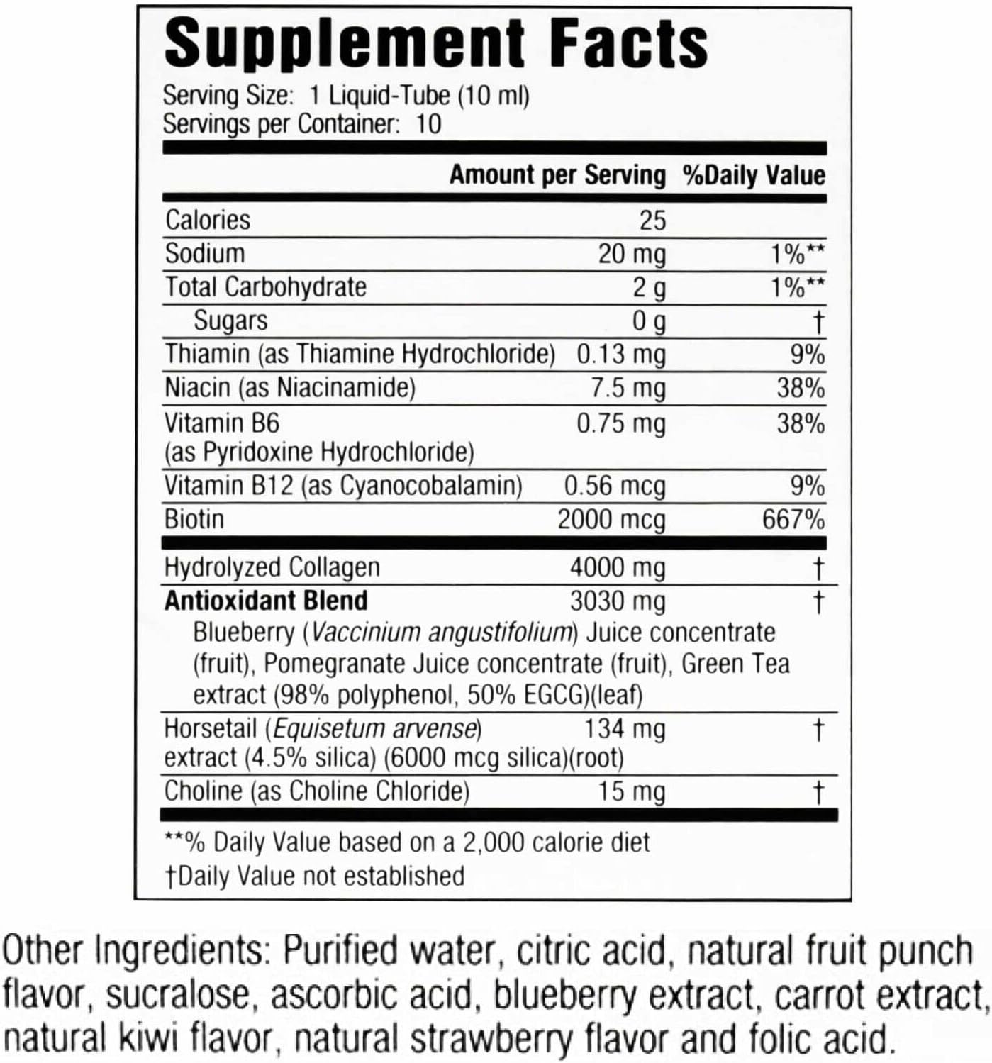10 Lumintrail Liquid Collagen Skin Revitalization Supplements in Liquid Tubes with Pill Case