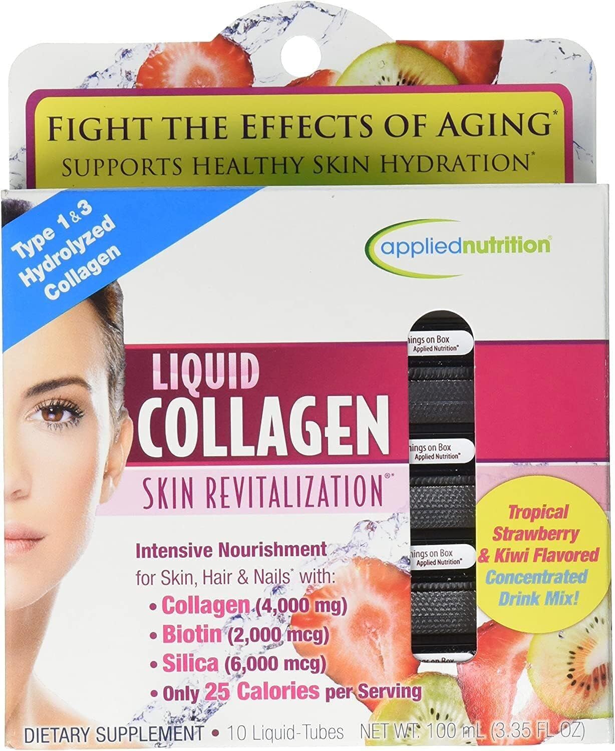 10 Lumintrail Liquid Collagen Skin Revitalization Supplements in Liquid Tubes with Pill Case