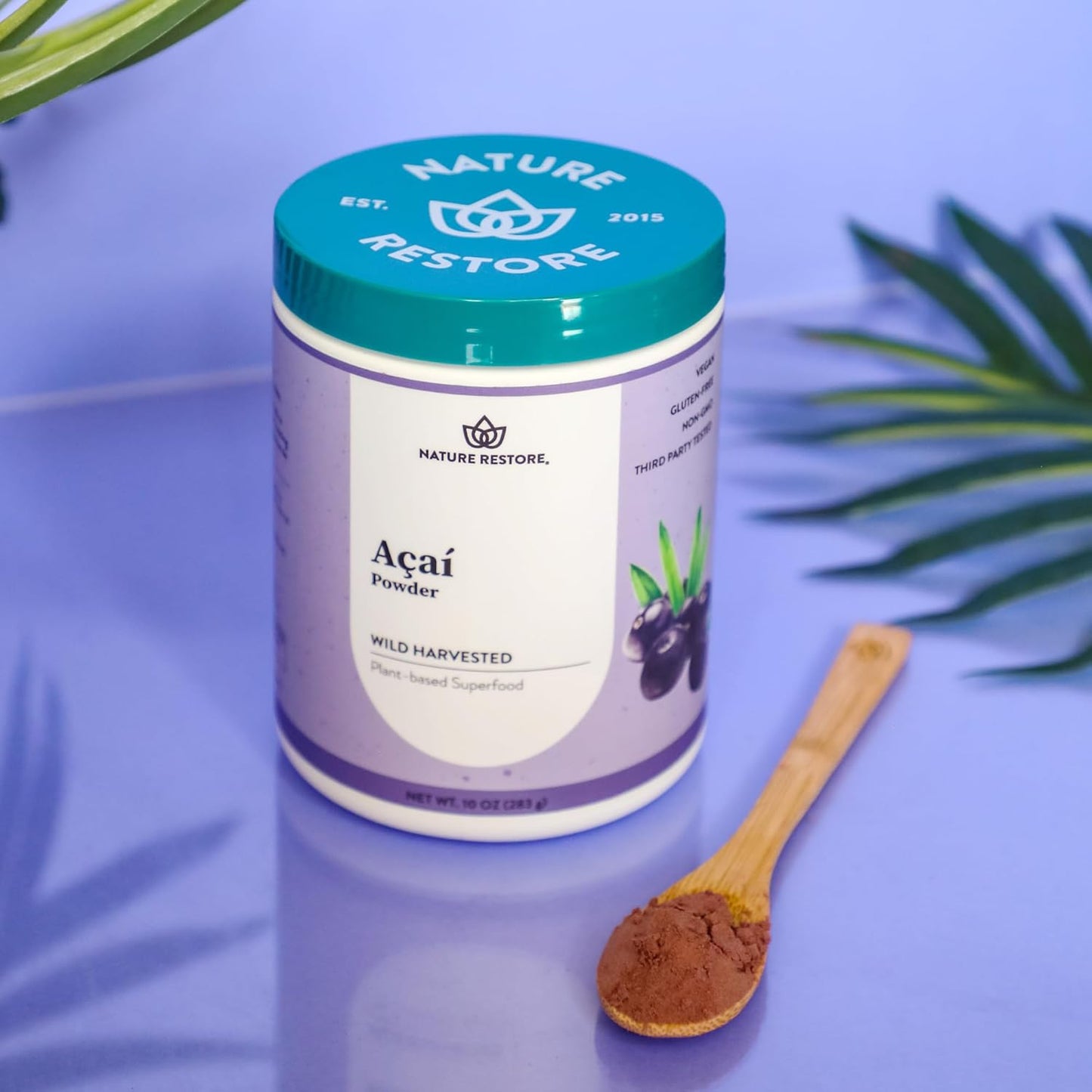 10 oz Nature Restore Brazilian Wild Harvested Acai Berry Powder - Non GMO & Gluten Free