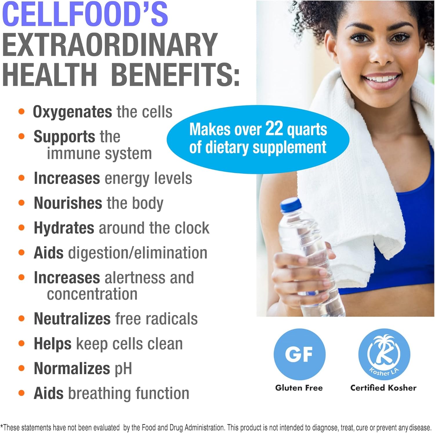 10 Pack of Cellfood Oxygen Boost Liquid Supplement - 1 fl oz Bottles - Supports Lymphatic Drainage, Altitude Sickness, Fatigue, Headaches, Hangovers, Energy - Gluten Free, Kosher Certified